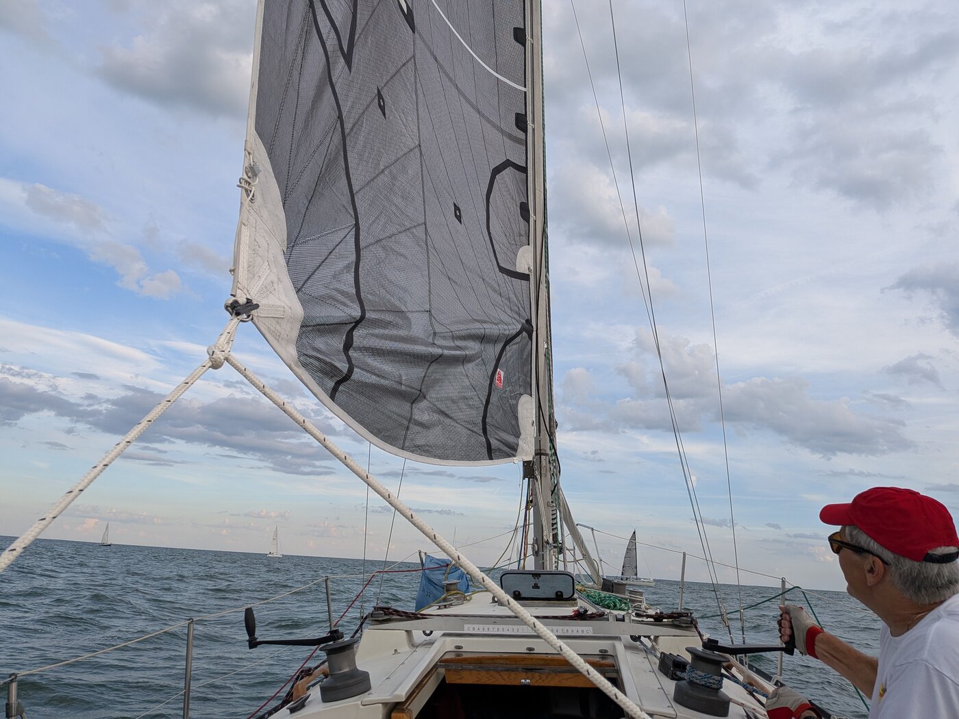 On the water the evening of the race